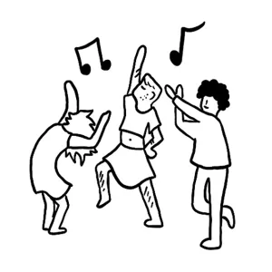 illustrations of people celebrating an event